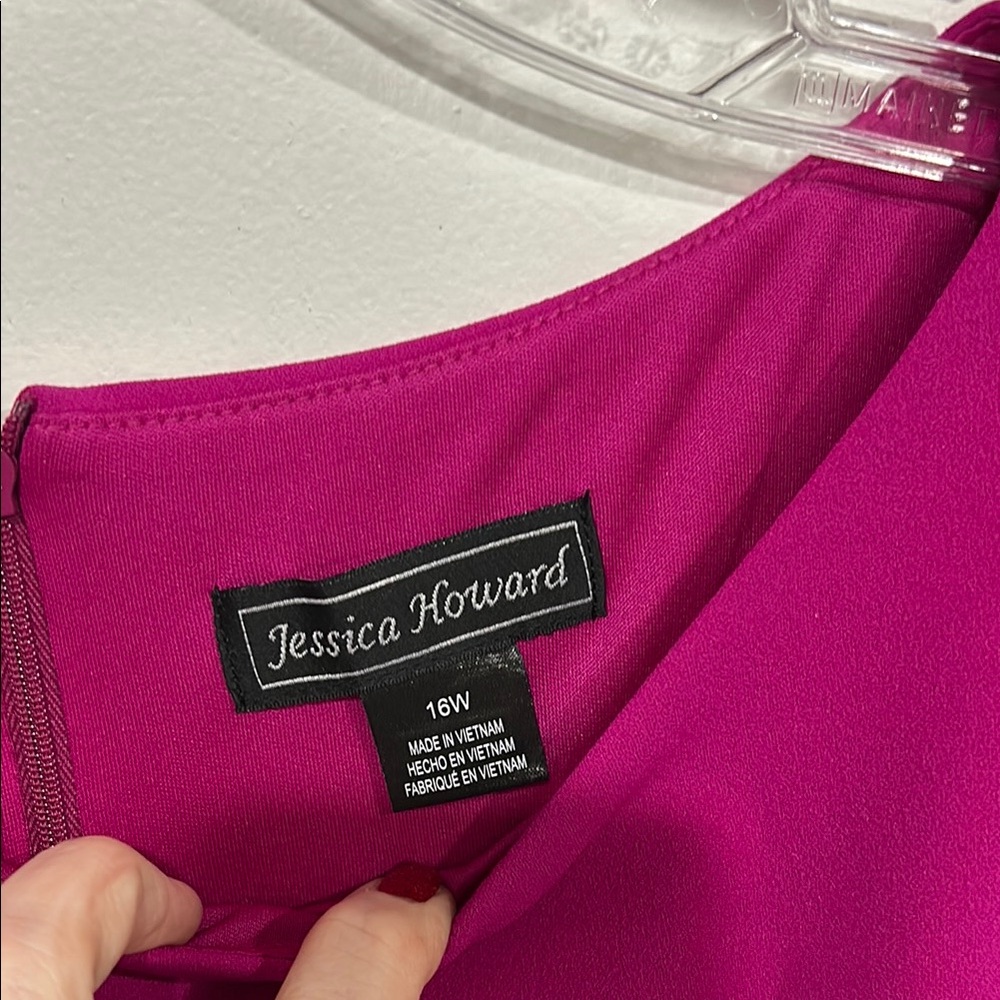 Magenta Ruffle Sleeve Dress - Picture 2 of 3